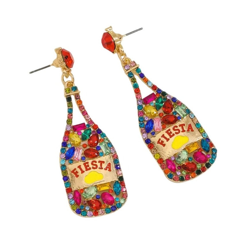 Champagne Bottle Earrings - Fiesta