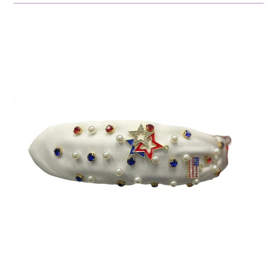 Jeweled Red White and Blue Headband Rhinestones