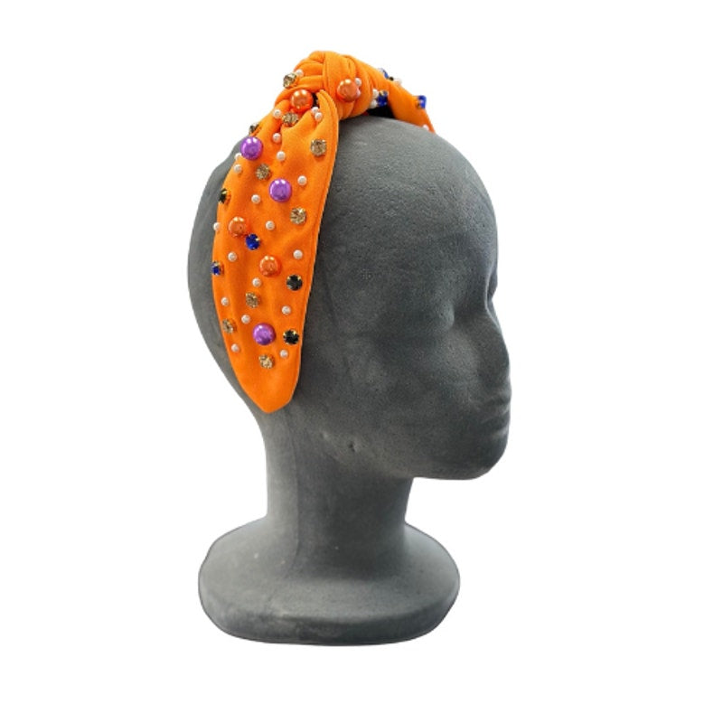 Jeweled Headband Orange Halloween