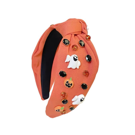 Halloween Jeweled Headband Orange