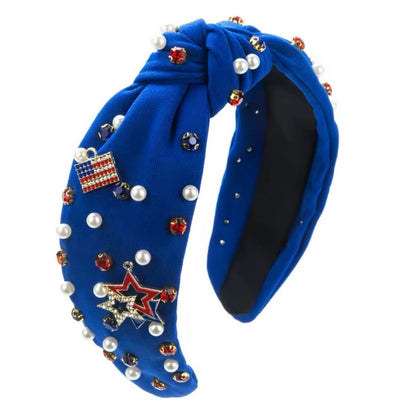 Jeweled Red White and Blue Headband Rhinestones