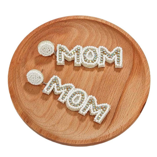 MOM Rhinestone Earrings