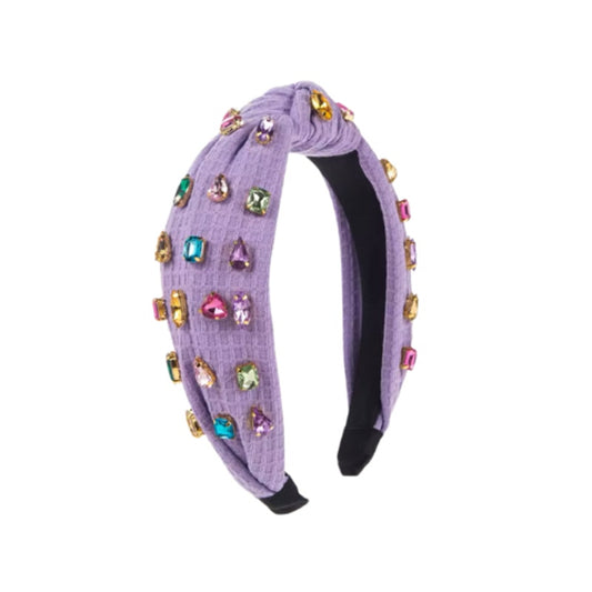 Jeweled Headband Lilac Multicolored