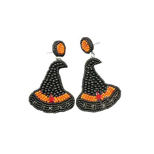 Beaded Witch Hat Earrings