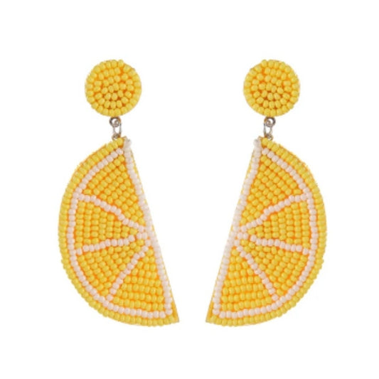 Beaded Lemon Earrings