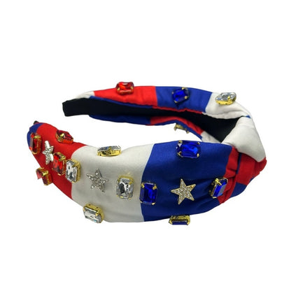 Jeweled Red White and Blue Headband Rhinestones