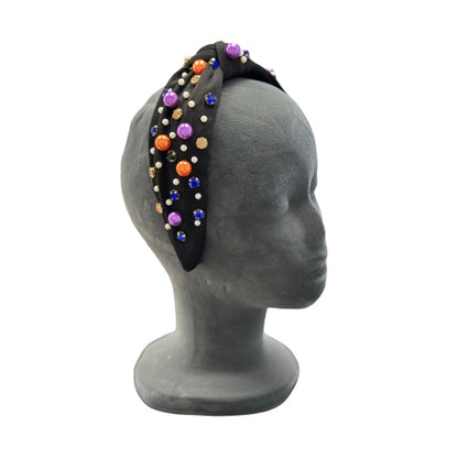 Jeweled Headband Halloween Black Orange Purple