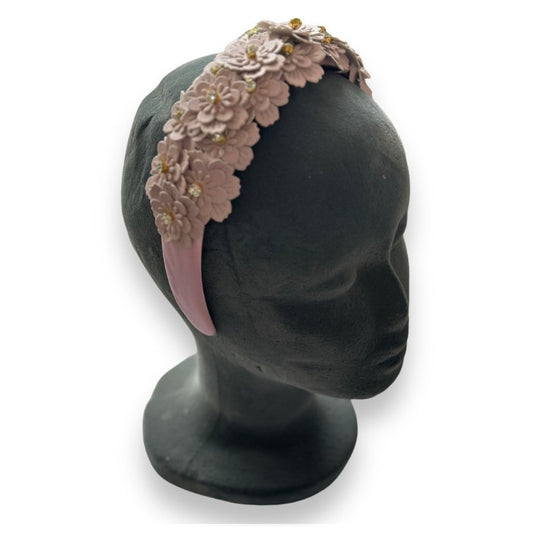 Jeweled Floral Headband Pink