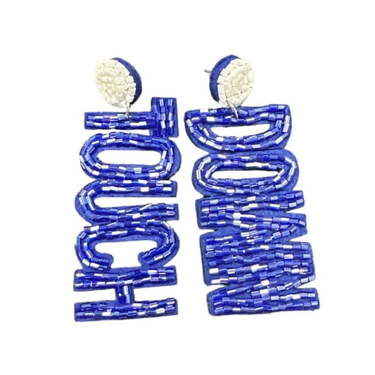 Beaded TOUCH DOWN Football Earrings