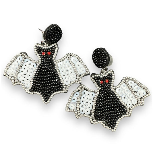 Beaded Bat Earrings