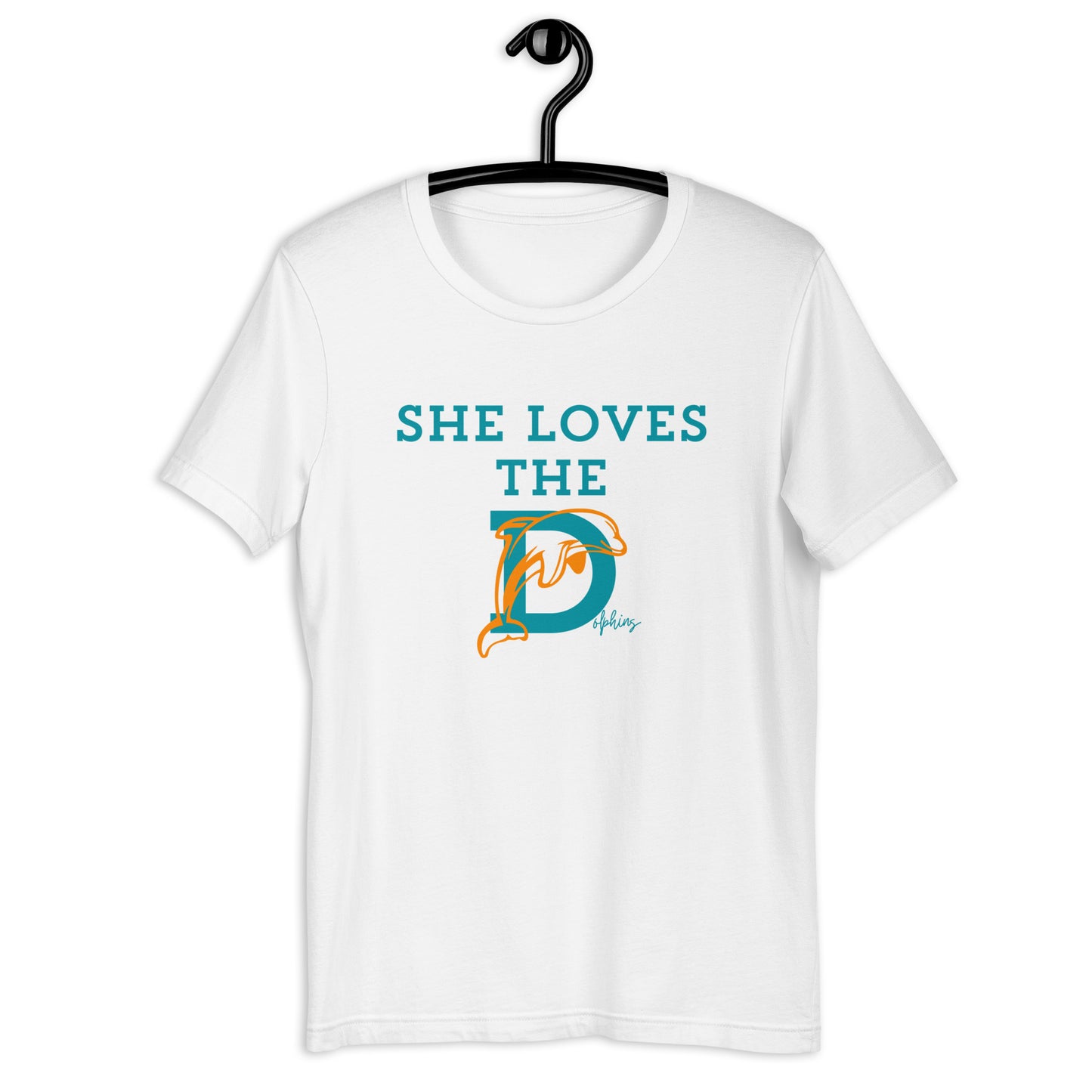 She Loves the Dolphins Football Graphic Tee